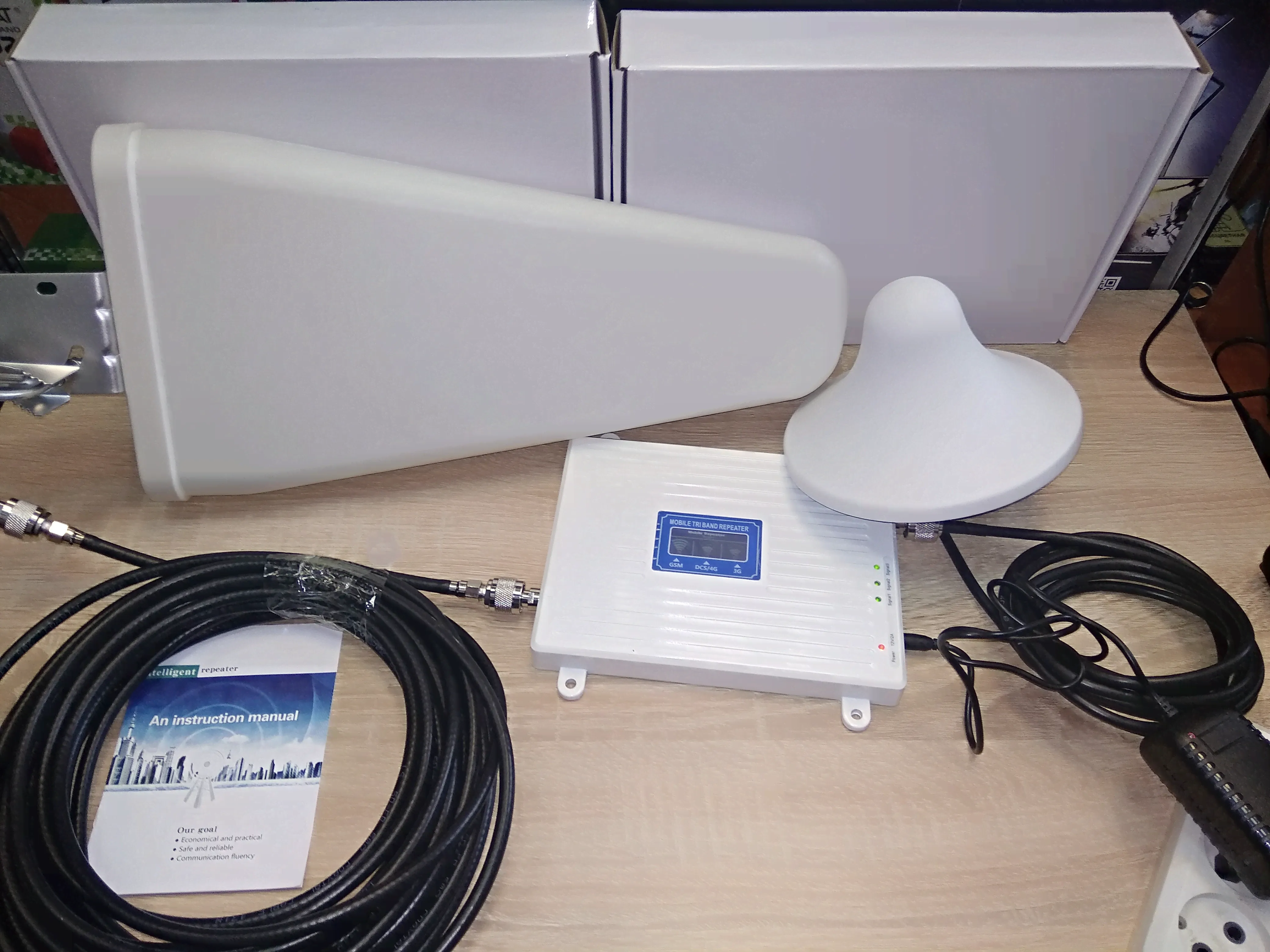 Комплект усиления GSM/3G/4G 900/1800/2100 МГц Орбита OT-GSM04 с антеннами и кабелем-0