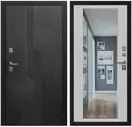 Входная стальная дверь Regidoors Орбита Z ПВХ чёрная мягкая шагрень панель ПВХ белая мягкая шагрень с зеркалом Z